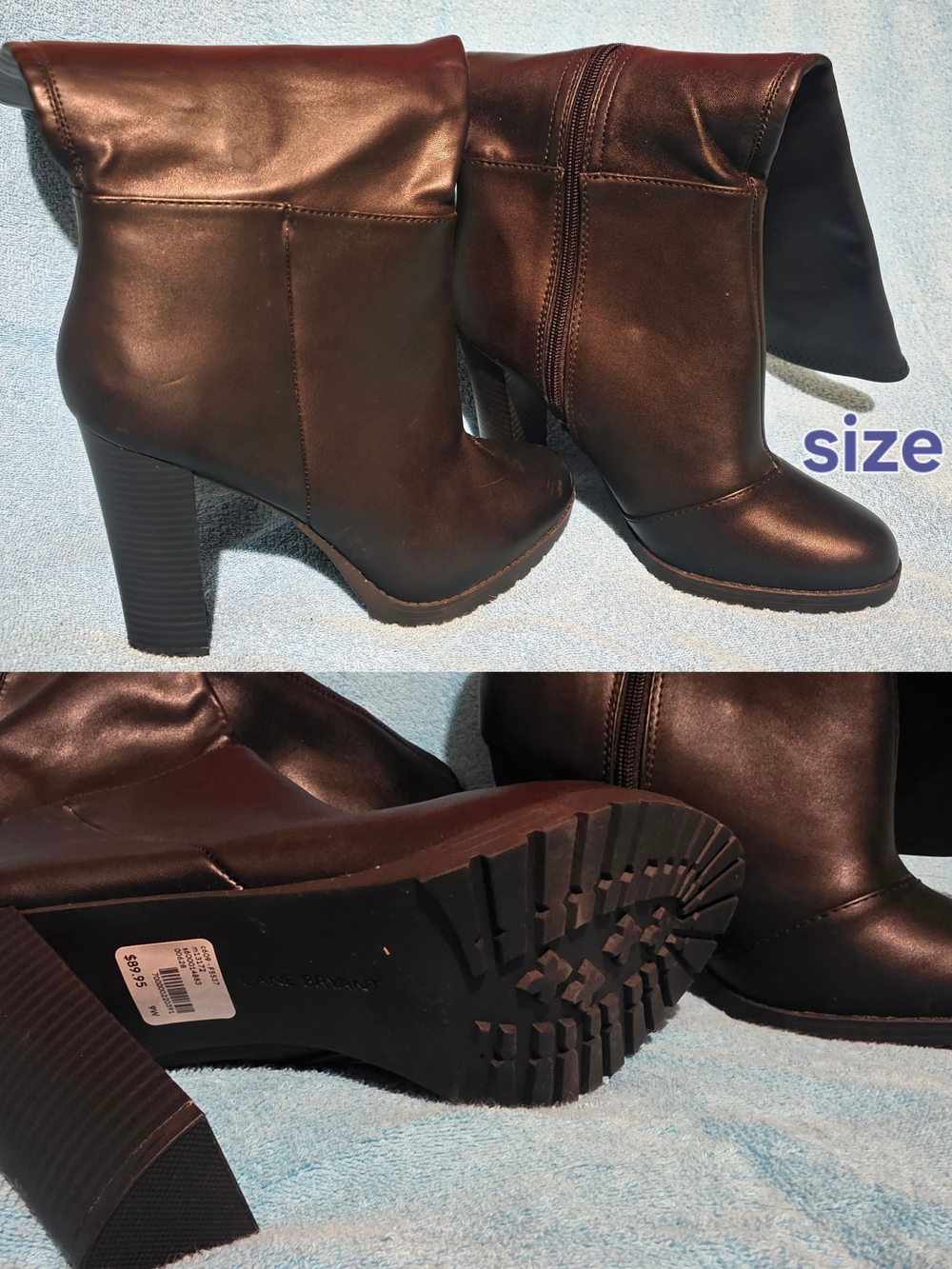 Women's Mid-Calf Heeled Boots - Black